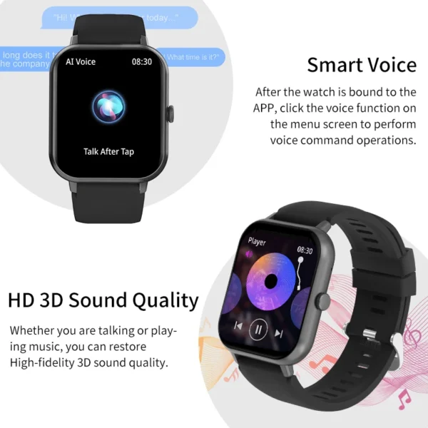LIGE Waterproof Smart Watch Bluetooth Call Women Men Watch Voice Assistant 100+Sports Smartwatch For Huawei Xiaomi Android ios - Image 5