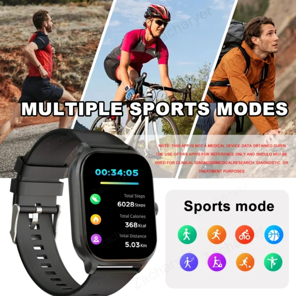 Smart watch, wireless calling/dial, multi-Sport mode, calling reminder and rejection, SMS reminder, for iPhone/Andriod - Image 5