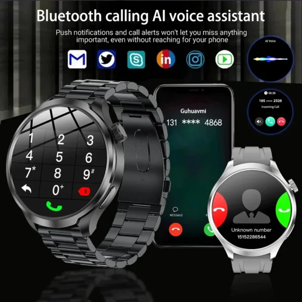 2025 New GPS Sports NFC Fashion Smartwatch Men's 1.85 "AMOLED Screen Heart Rate Blood Pressure Health Smart Watch For Huawei IOS - Image 4